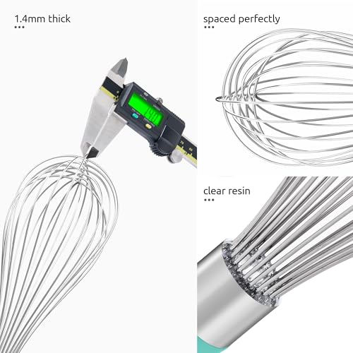 U-Taste Wire Whisk for Cooking, 18/10 Stainless Steel Wisk, L/Aqua Sky - color: Aqua Sky, size: Large