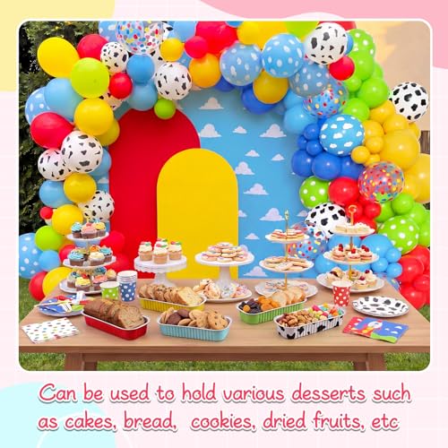 Blushtier 150 Pcs Mini Loaf Pan with Lid & Spoon, Cow Blue Sky White Cloud - color: Cow Blue Sky White Cloud