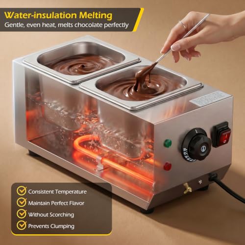 Dyna-Living Chocolate Melting Pot 2-Tanks Chocolate Tempering Machine