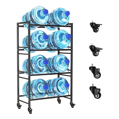 5 Gallon Water Jug Holder, 4-Tier Heavy Duty Double Row Water Jug Stand - size: 4 Tier-Double Row