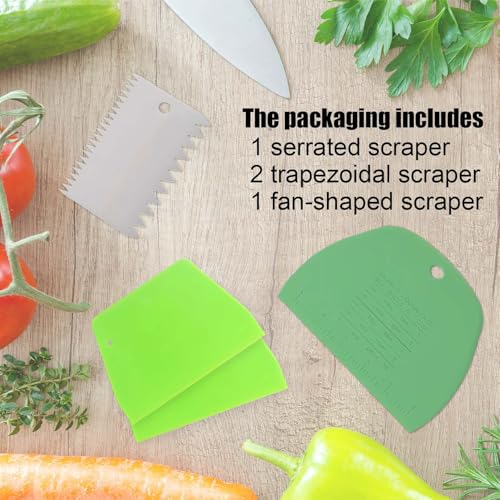 Dough Scraper Plastic Bench Scraper, Dough Scraper Tool Dough Cutter, Flexible Bench Scraper for Making Bread Pizza, 4 PCS