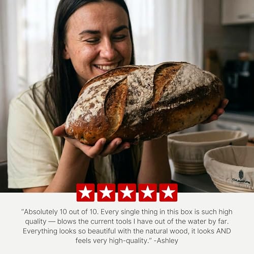 Complete Sourdough Starter Kit 2-Banneton Set 10”, Beeswax Bag & Cookbook - size: Pro Sourdough Artisan Kit