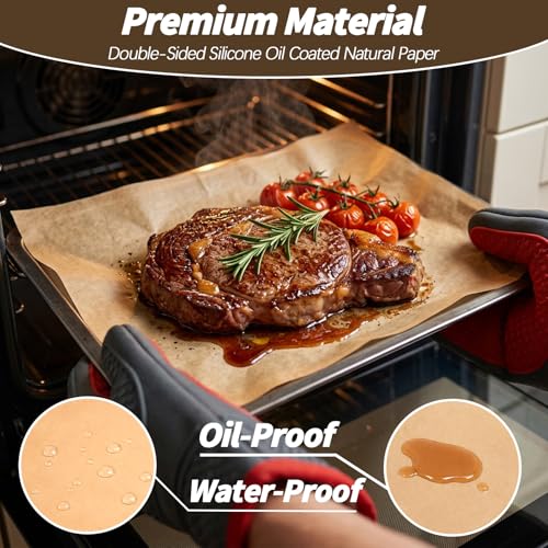 Parchment Paper Sheets 480 PCS, 9 x 13 in Pre Cut Non Stick Unbleached Quarter Parchment Paper for Baking, Sheet Pan Liners, Baking Paper Sheets, Oven and Air Fryer Use