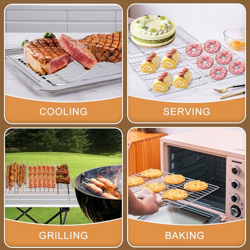 Briout Cooling Rack for Cooking Baking 3 Tiers, 16" x 10" Wire Rack, Silver - color: Silver, size: 16"x10"-3Tier