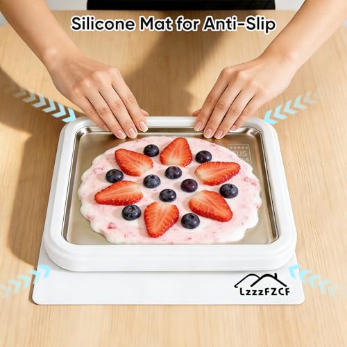 Rolled Ice Cream Maker, 304 Stainless Steel, White - color: White