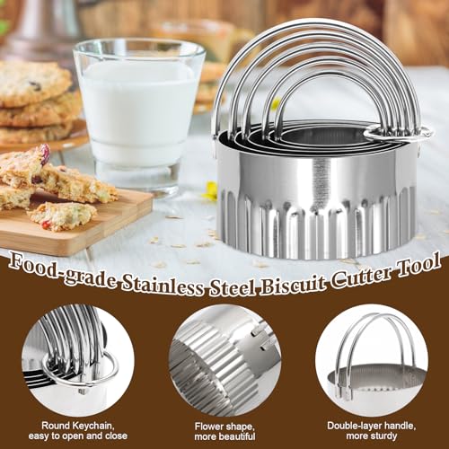 Luxiv Cookie Stamp And Cutter Set 3 Molds 5 Sizes Biscuit Cutting Tool
