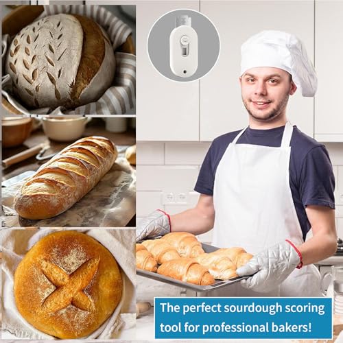 Herda Bread Lame Dough Scoring Tool, Retractable Magnetic Design - color: White
