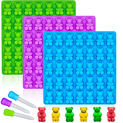 Large Gummy Bear Molds, Silicone Candy Molds, 3-Pack