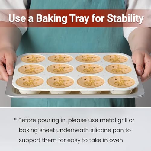 CAKETIME Silicone Muffin Pan, Regular Size Muffin Pan for Baking 12 Cups Non Stick Silicone Cupcake Pan 1 Pack Confetti - size: Regular:12-Cup