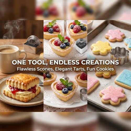 5Pcs Stainless Steel Cookie Cutters Set with Handle, 5 Sizes Baking Mould for Biscuits Scones, Easy Clean Dishwasher Safe(Heart) - size: Heart