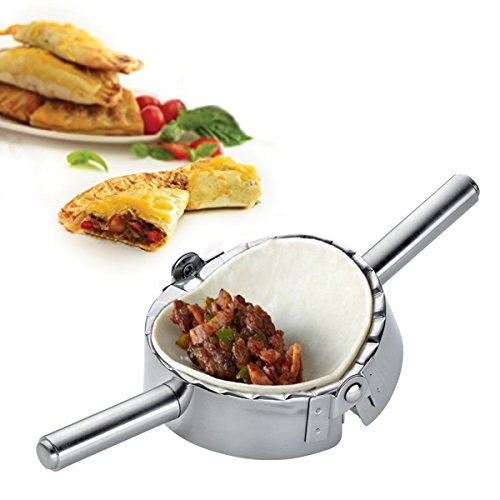 KAYCROWN 6 Inch Empanada Press, Stainless Steel Dumpling Maker Dough Cutter Dumpling Mold for Empanada, Dumpling, Ravioli, Pierogi, Turnovers, Calzone (XL: 6 inch) - size: X-Large 6 inches