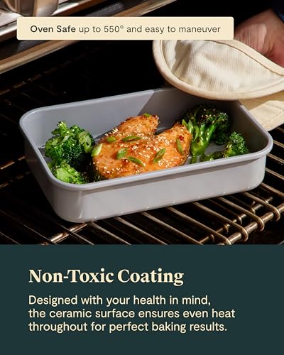 Caraway Non-Stick Rectangle Baking Pan Set - color: Gray, size: Rectangle Pan Trio