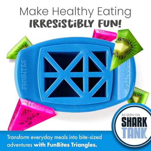 FunBites Sandwich Cutter for Kids Lunch, Crustless Bento 2-Pc Set, 1 Pack - color: Blue Triangles