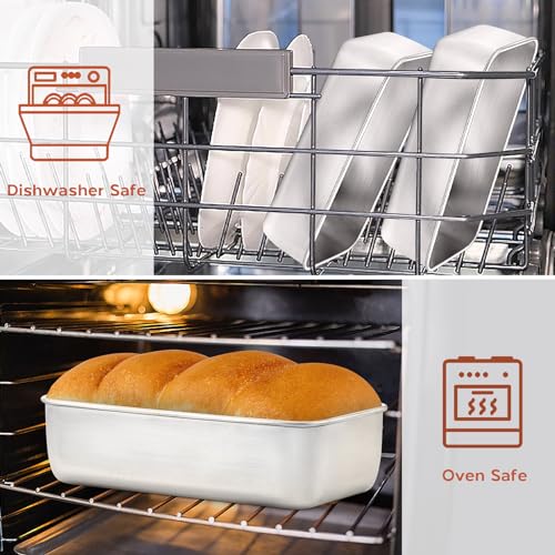 Onader 6 Pack Loaf Pans for Baking Bread, 9 x 5 Inch Stainless Steel Deep Meatloaf Toast Baking Pan Set - size: Medium