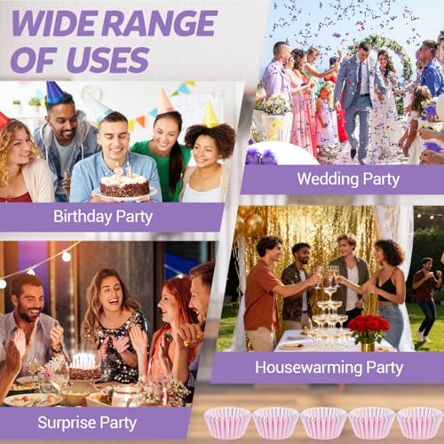 1000 Pieces Mini Cupcake Liners, Grease-Proof Candy Paper Cup, Paper Muffin Liners Baking Cups, Cupcake Wrappers for Birthday Wedding Holiday Festival Party Cake Chocolate - color: Purple