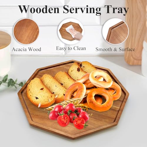 3Pcs Wood Serving Trays Charcuterie Board Cheese Platter Party Hosting Gift - size: 12&10&8 inch (3 Pcs)