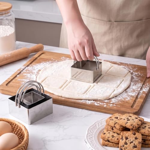 Mini Flan Egg Tart Cutter Set, 5-Piece 430 Stainless Steel with Handles