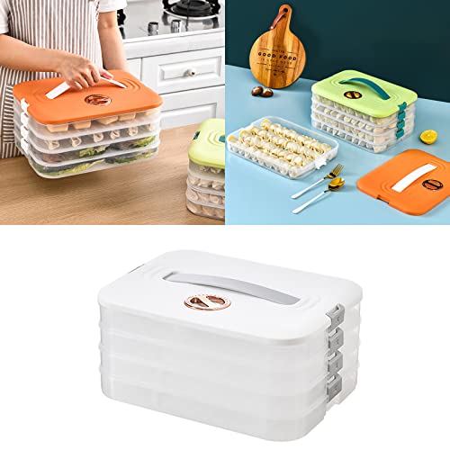 4-Layer Food Storage Containers with Lids Dumpling Storage Box