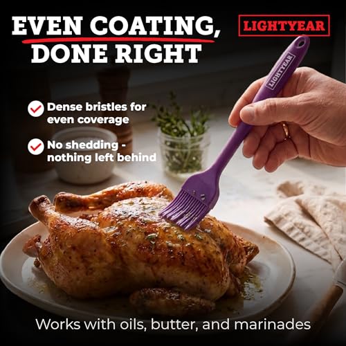 Lightyear Silicone Basting Brush for Cooking – Pastry Brush Set - color: Purple