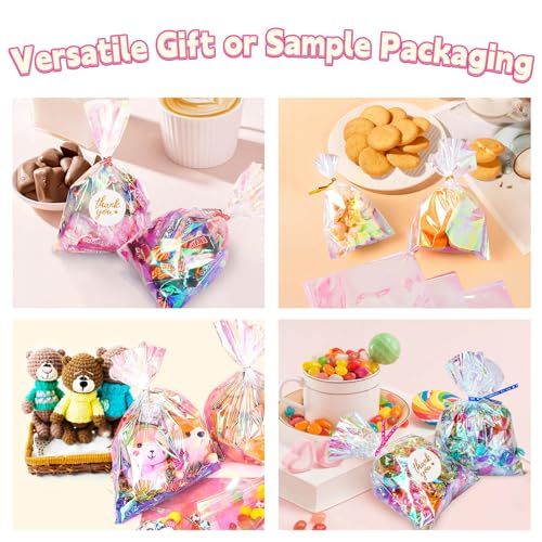 5x7 Inch Iridescent Cellophane Treat Bags - color: Iridescent, size: 5x7 Inch