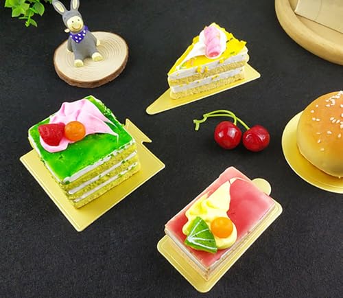 YYaaloa 100pcs Mini Rectangular Golden Cake Boards Mousse Cupcake Base Paper Plates Rectangular Dessert Board Base for Cake DIY, Baking Dessert Party Wedding Birthday (Rectangular, 100pcs) - color: Rectangular, size: 100pcs