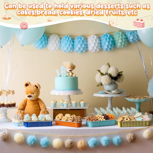 Blushtier 150 Pcs Mini Loaf Pan with Lid & Spoon, Blue and Orange - color: Blue and Orange