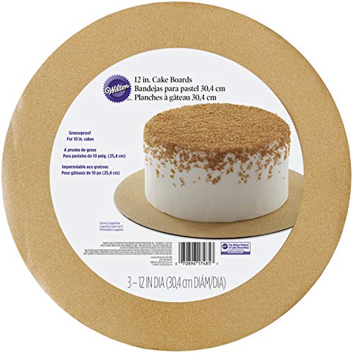Wilton Round Gold Glitter Cake Boards, Corrugate, 1.27 x 30.48 x 30.48 cm - color: Gold