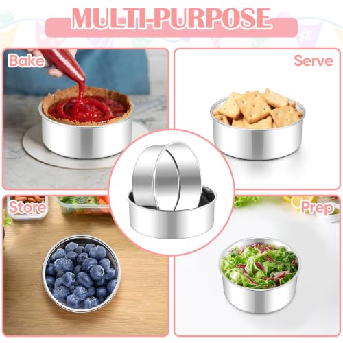 E-far Small Cake Pans Set of 2, 5’’ Stainless Steel Mini Round Baking Pan - size: 5 Inch