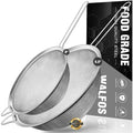 Walfos Large Fine Mesh Strainer 9.35" & 7.8", Stainless Steel Mesh Sieve with Sturdy Handle, Kitchen Metal Food Strainers for Quinoa, Rice, Pasta, Fruits, Vegetables, etc., Set of 2 - size: 9.35", 7.8" (2pcs)