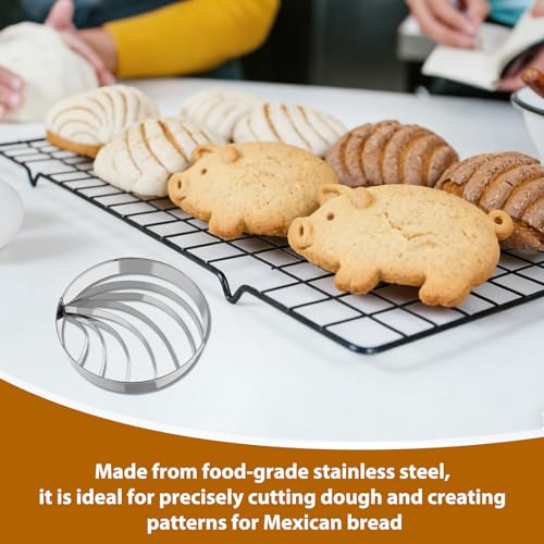Concha Cutter, Concha Stamp & Pig Cookie Cutter Set – Ideal for Mexican Coffee, Hot Chocolate, Day of the Dead, Mexican Theme Parties, Festive & Family Gatherings - color: Concha Cutter+Pig