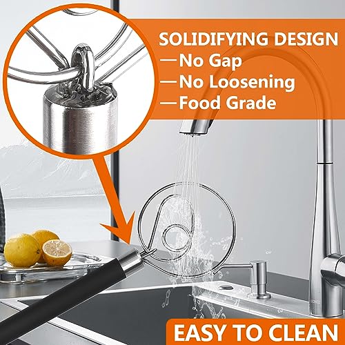 Stainless Steel Dough Whisk for Dutch Bread with Rubber Anti-slip Handle Manual Dough Mixer Pastry Blender Whisking Tools for Baking - 12 inch