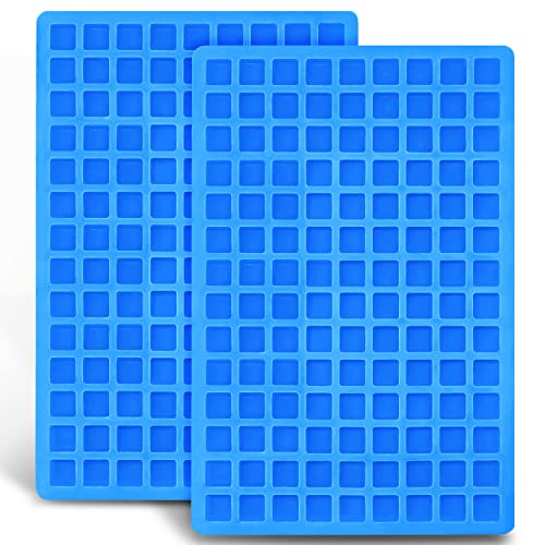 Anaeat 126-Cavity Square Silicone Candy Mold, 2 Pack Non-stick Mini Silicone Chocolate Mold for Homemade Caramels, Jelly, Gummy, Ice Cube, Truffles, Pralines & Ganache - Flexible & Easy to Release - color: 126-Cavity Mini Mold (2 Pack)