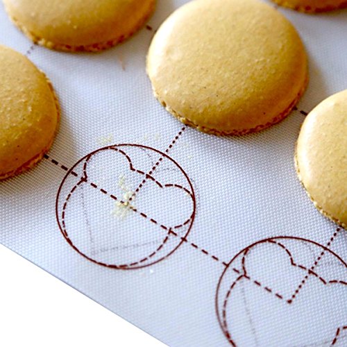 Bluedrop Baking Sheets Silicone Macarons Baking Mat and PTFE Oven Liner 1 Pcs Each Non Stick Baking Mats for Dehydrator Sheets Total Pack of 2
