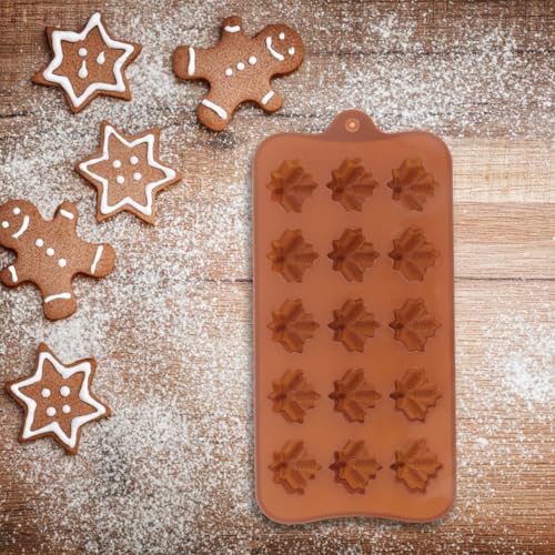 YARNOW Silicone Maple Leaf Baking Mold Set 2 Pcs Flexible Chocolate Candy Fondant Mold for Autumn Baking and Diy Kitchen Tools 8.26X4.33 Inches