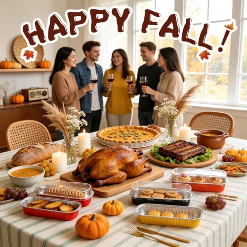 Qunclay 200 Pcs Mini Loaf Pans Disposable with Lid, Fall Color - color: Fall Color