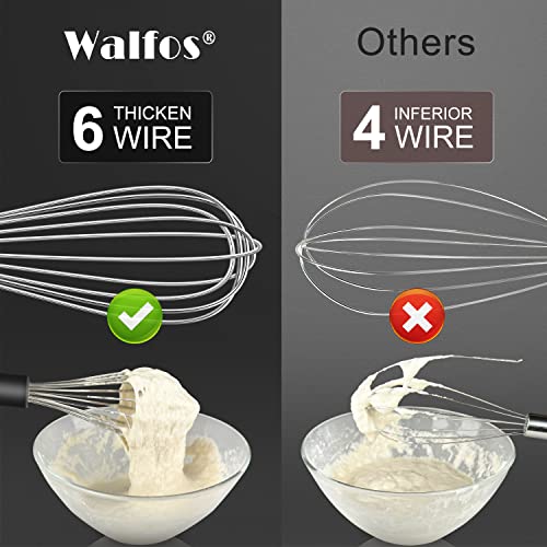 Stainless Steel Wire Whisk Set - 3 Packs Balloon Whisk, Thick Wire Whisk ＆ Strong Handles, Egg Frother for Cooking, Blending, Whisking, Beating and Stirring (7"+9"+11") - size: 7+9+11 in Silver