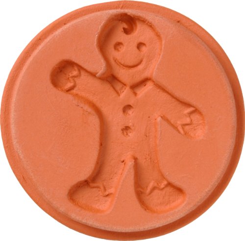 JBK Pottery Terra Cotta Cookie Stamps for Baking, Oven & Dishwasher Safe - Cookie Cutter, Molder, Stamper Press, Ideal for Cookies, Polvoron, Pastry, Shortbread, Butter Maker - Gingerbread Man Design - size: Gingerbread Man