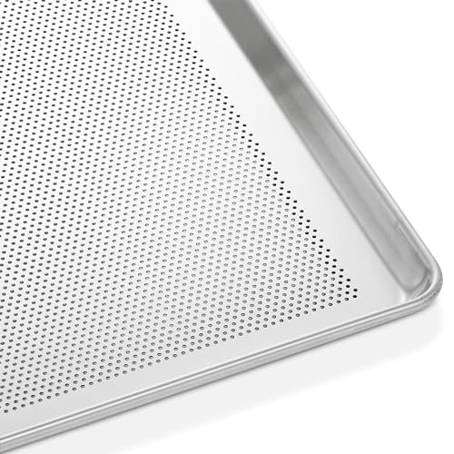 GRIDMANN 18" x 26" Commercial Grade Perforated Aluminum Baking Sheet Pan, Full Size Baking Tray - 6 Pans - size: 6 Pans - Perforated