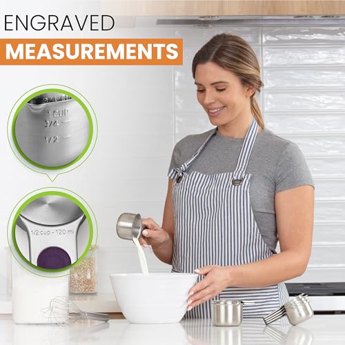 Spring Chef Magnetic Stainless Steel Measuring Cups Set of 7, Multicolor - color: Multicolor