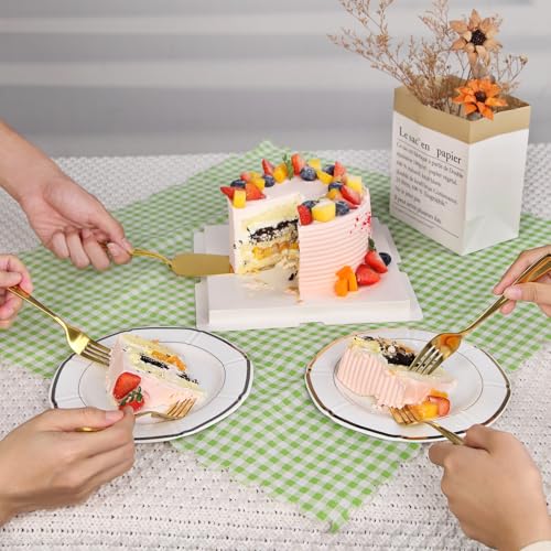 GoGeiLi Stainless Steel Gold Wedding Cake Cutting Set with Forks - color: gold cake cutting set
