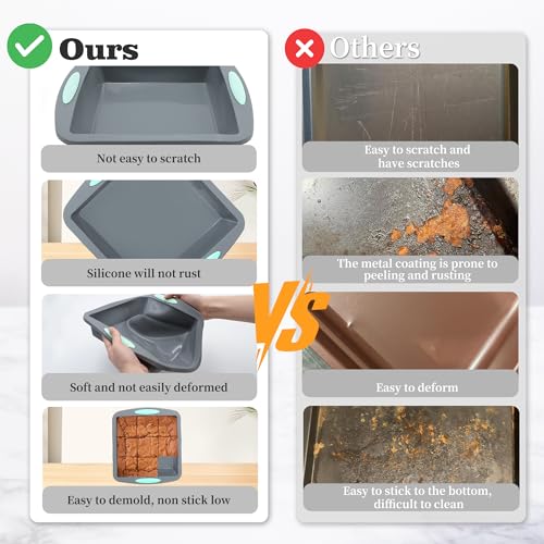 Tongjude 54 Pieces Silicone Baking Pans Set, 10 Silicone Cake Molds, Loaf Pan and Muffin Pans, Non-Stick Baking Cup, with Measuring Cups and Spoons Set, Grey - size: 54 Pcs Bakeware Sets
