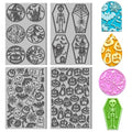 4PCS Halloween Polymer Clay Texture Sheets Set for Using with Clay Cutters, Pumpkins Clay Texture Mats, Jewelry Making DIY Halloween Craft Tools - style: Halloween Theme-4pcs