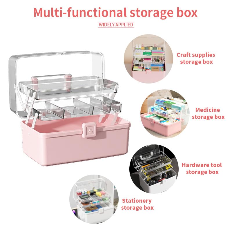 Large Craft Storage Box, Pink