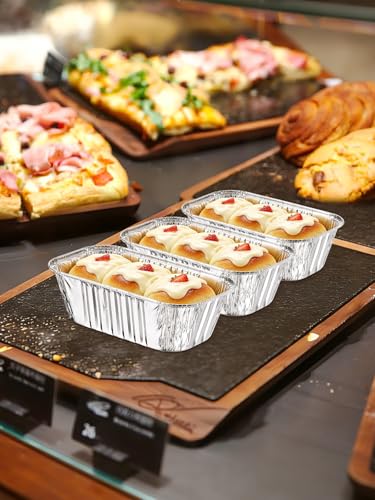 NEEBAKE 150 Pack 6x3.5x2 Disposable Aluminum Loaf Pans - 1 Lb Mini Loaf Pans, Small Aluminum Tin Foil Baking Pan, Food Containers for Baking, Cakes, Bread, Meat, Loaves - style: 150 Pack