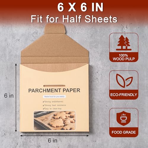 200Pcs Parchment Paper, 6x6 In Non-Stick Precut Parchment Paper Sheets - size: 6x6-200PCS