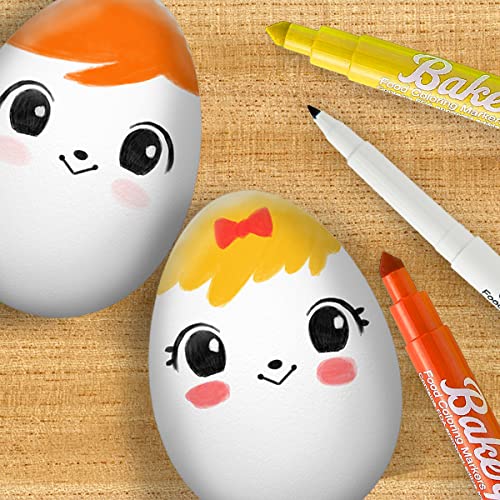 Bakerpan Black Edible Markers for Cookie Decorating, Fine Tip, 3 Pack