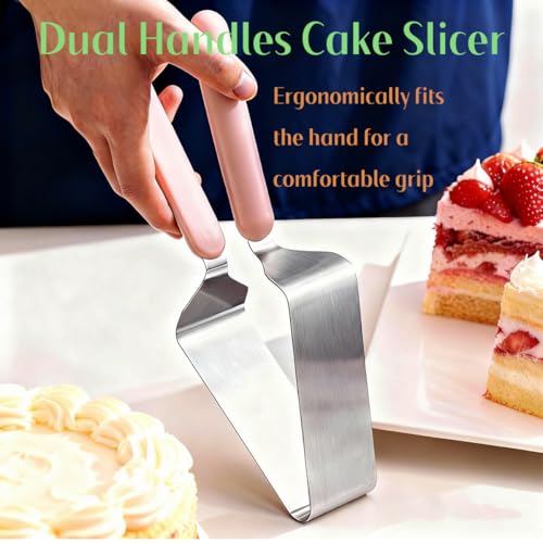 Stainless Steel Cake Cutter for Wedding, Party, Baking (2pcs)