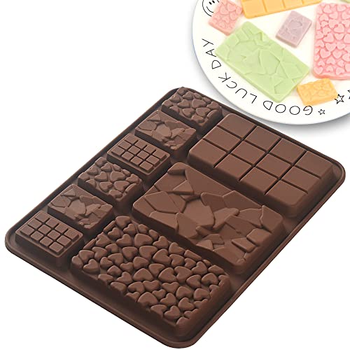 Break Apart Silicone Chocolate Molds, Chocolate Bar Molds, Homemade Protein and Energy Bar Molds, 5 Packs