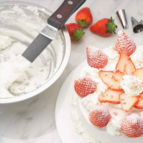 Offset Spatula, 10 Inch Stainless Steel Blade with Wood Handle for Cake Decorating and Icing - size: 10 Inch