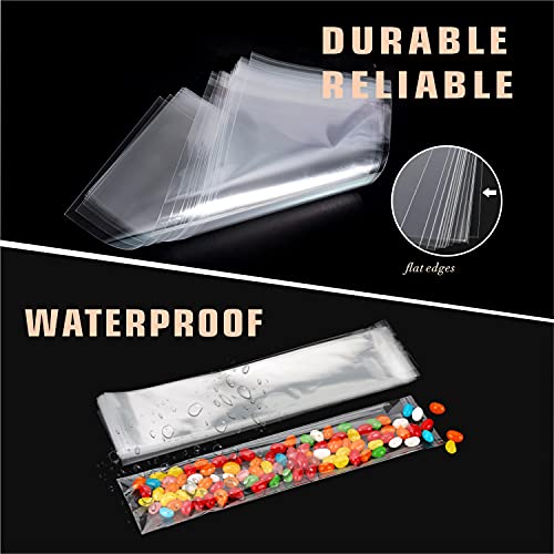 100 pcs 4" x 10" Long Clear Resealable Cellophane Bags Self Sealing Treat Bags Cookie Bags with Adhesive Flap Gift Wrap Poly Bags Plastic Packaging 1.4 mil - size: 4x10 inch (Pack of 100)